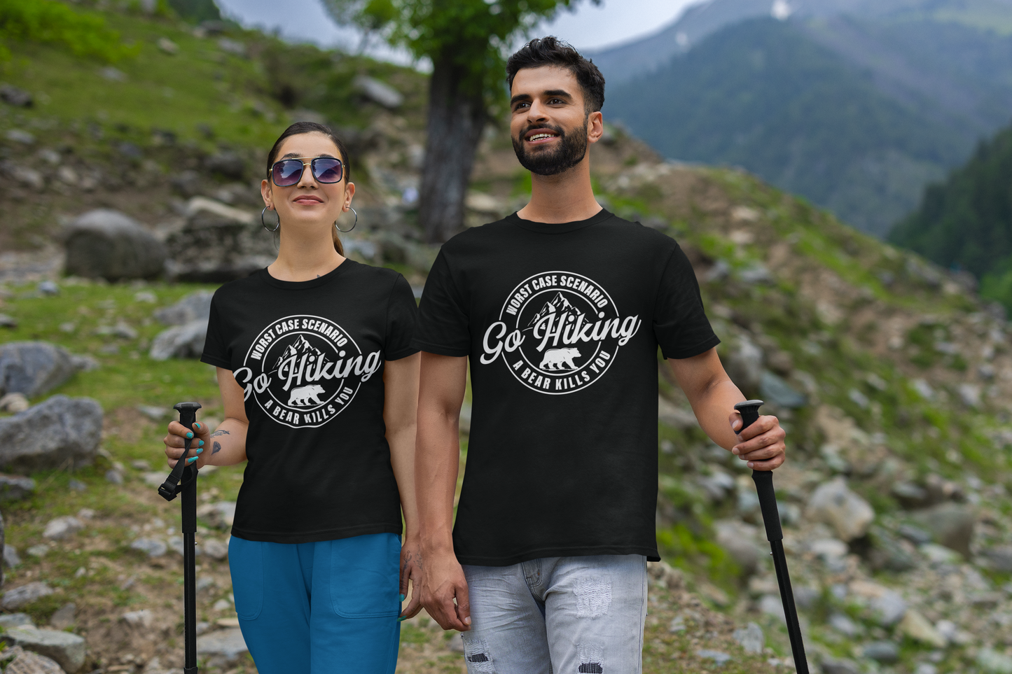 Go Hiking Worst Case Scenario A Bear Kills You- Premium Comfort T-Shirt
