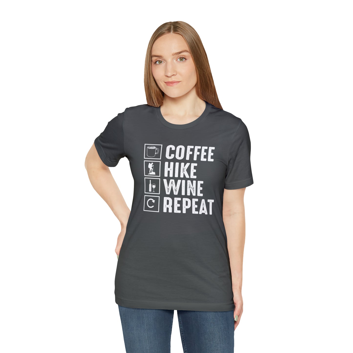 Coffee Hike Wine Repeat- Premium Comfort T-Shirt