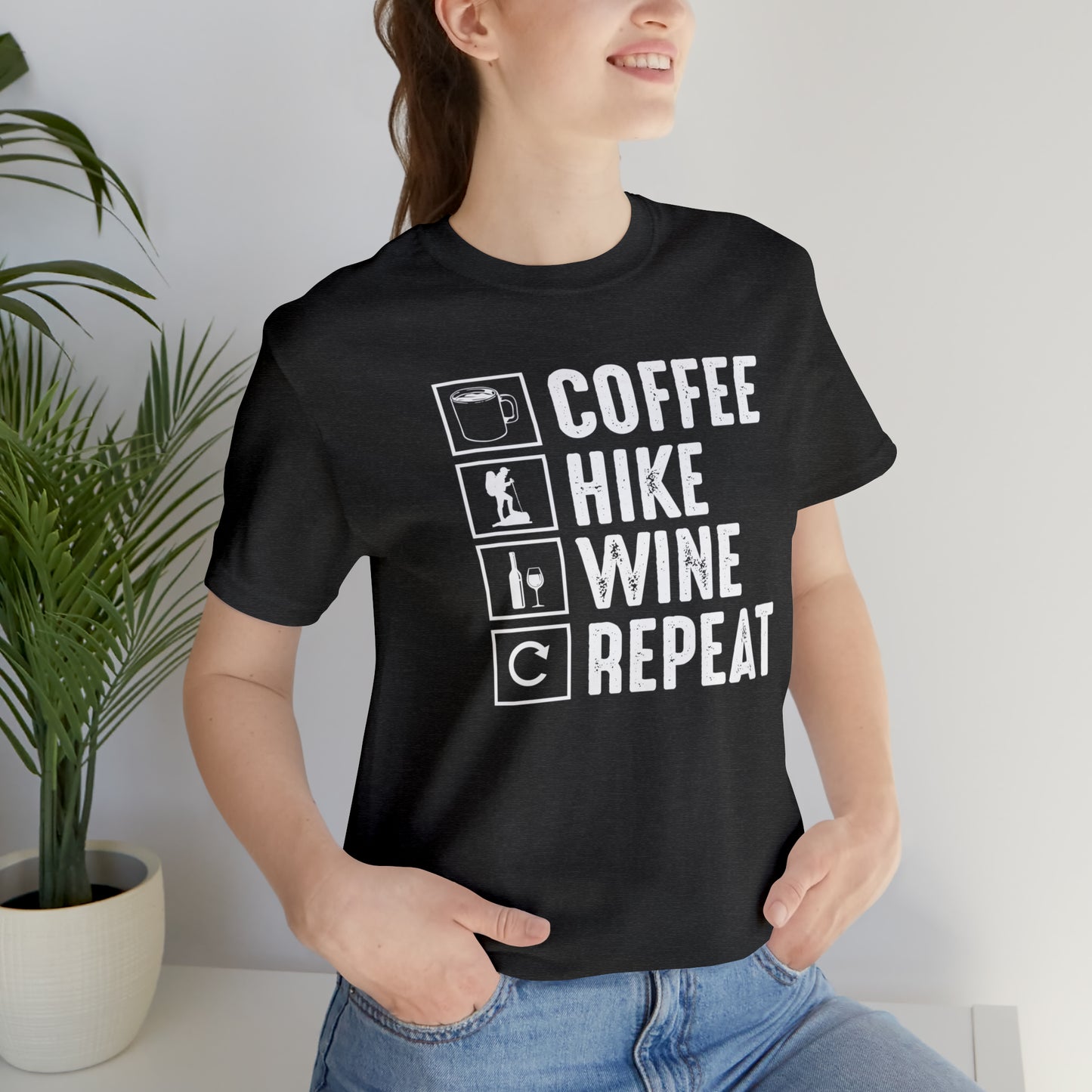 Coffee Hike Wine Repeat- Premium Comfort T-Shirt