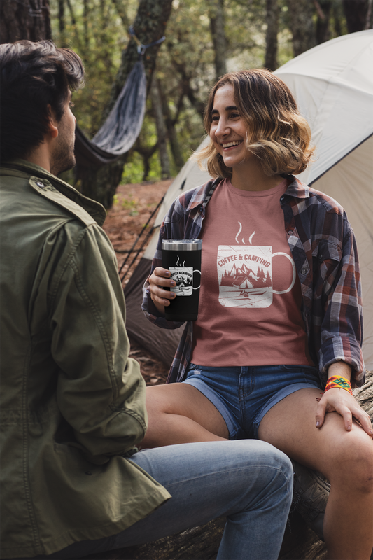 Camping & Coffee- Premium Comfort T-Shirt
