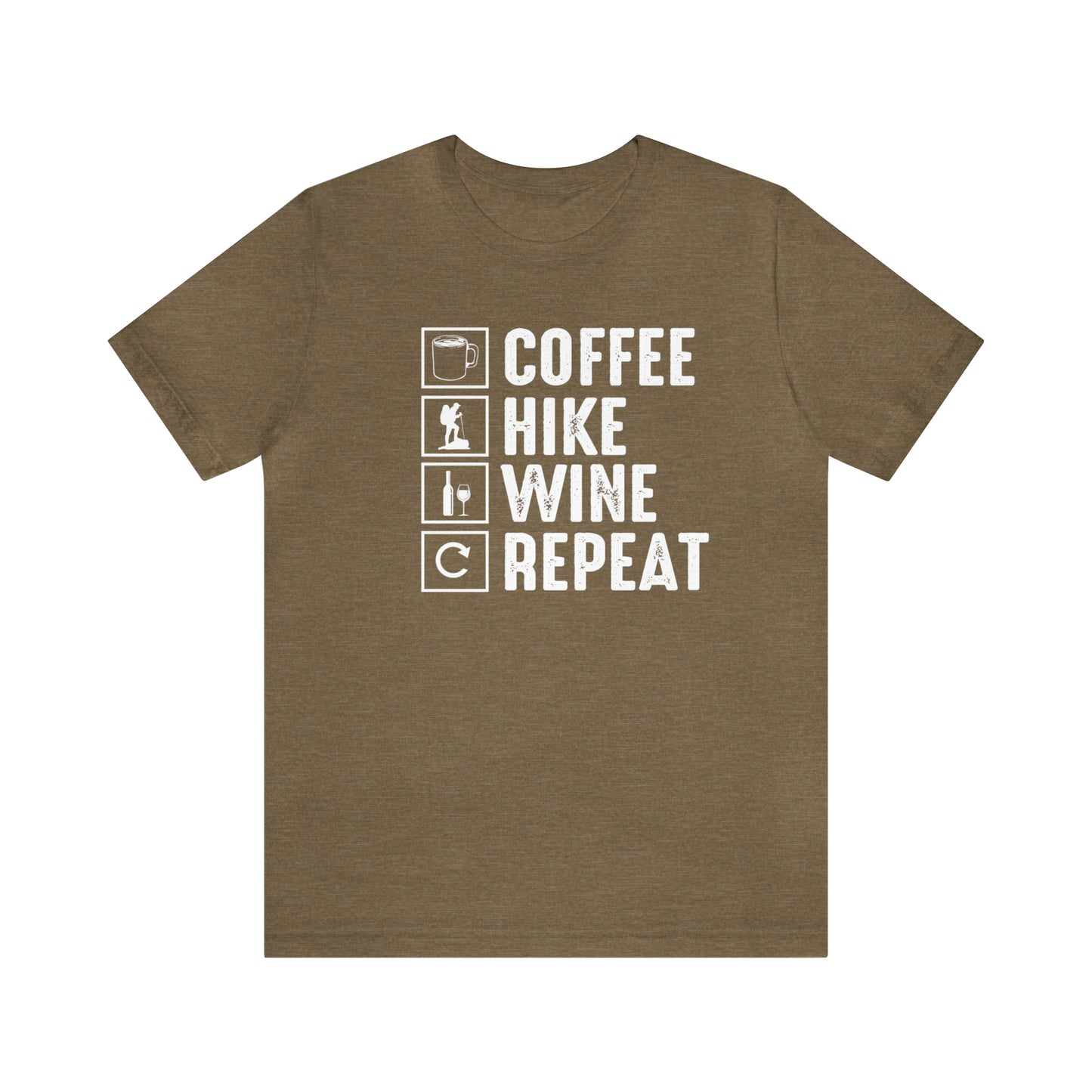 Coffee Hike Wine Repeat- Premium Comfort T-Shirt