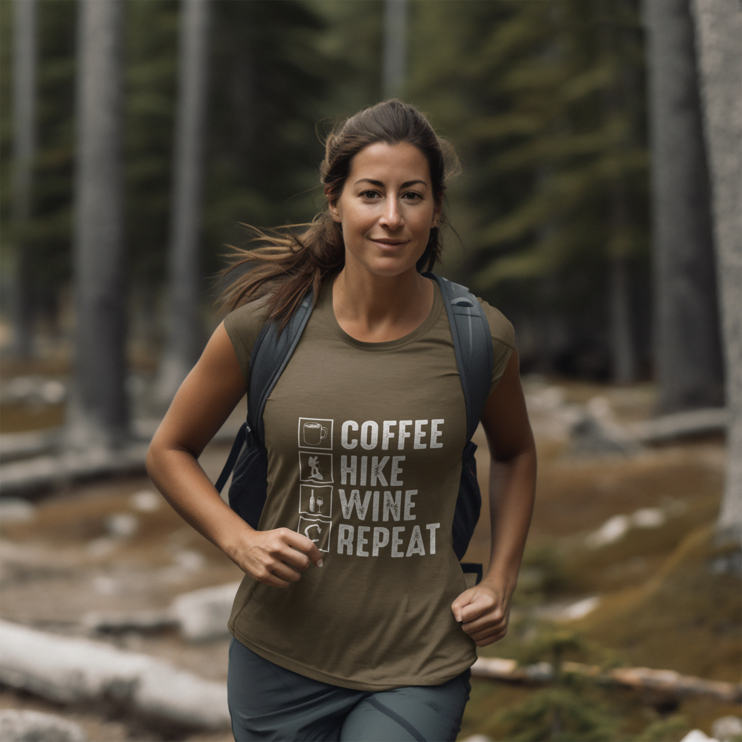 Coffee Hike Wine Repeat- Premium Comfort T-Shirt