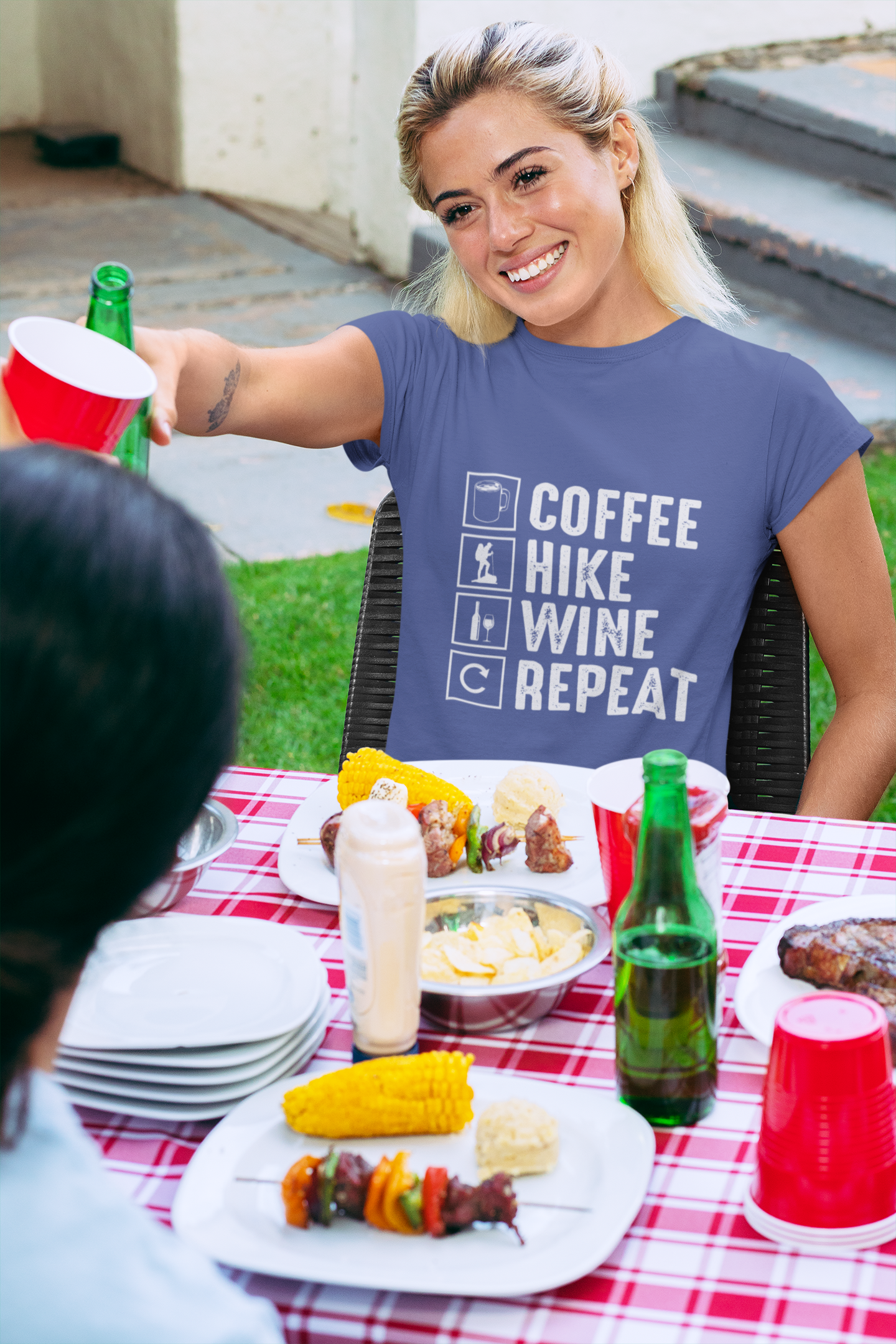 Coffee Hike Wine Repeat- Premium Comfort T-Shirt